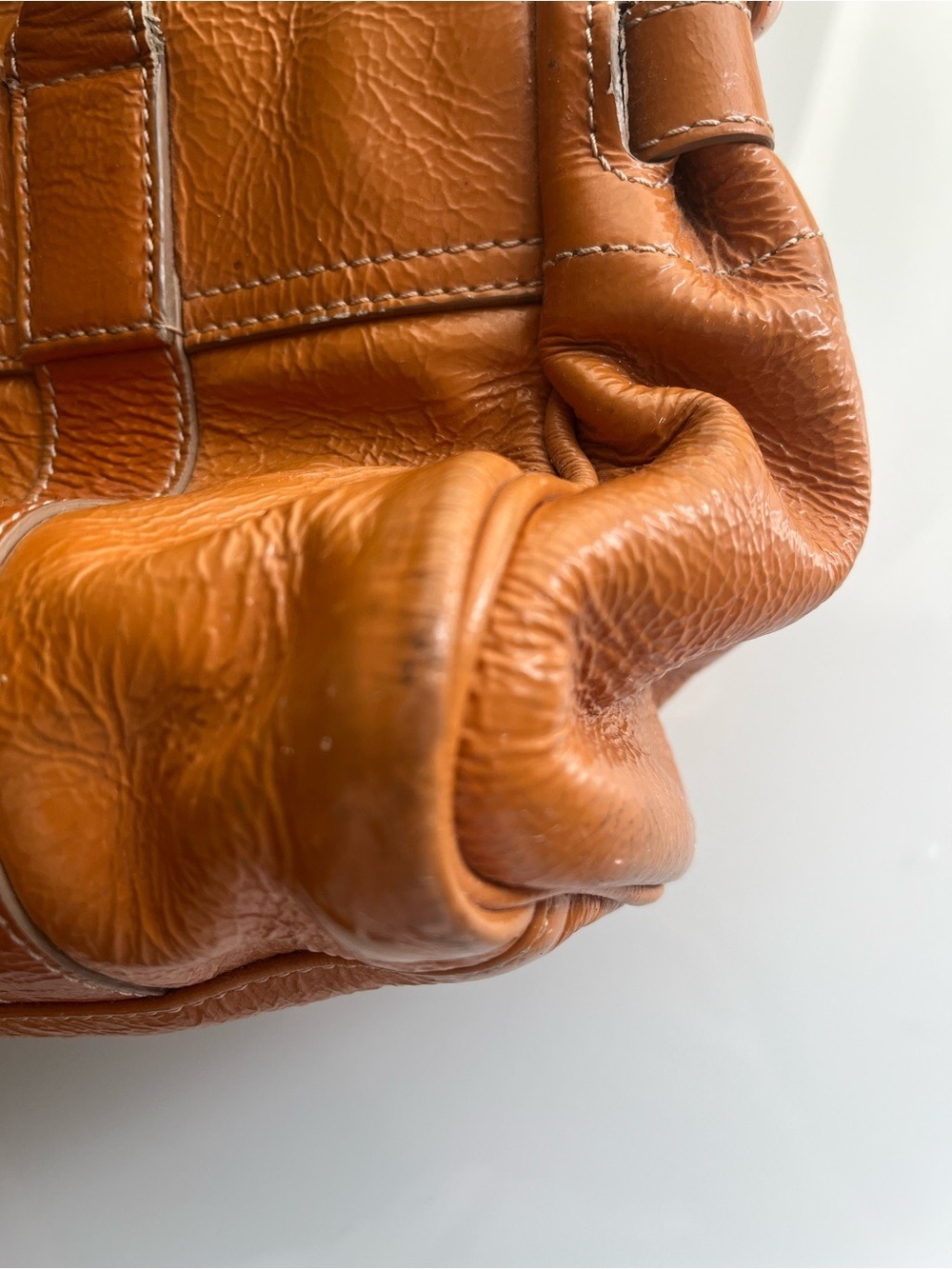 MULBERRY GOLDEN MUSTARD WRINKLED PAYENT LEATHER SMALL BAYSWATER SATCHEL - Picture 11 of 16
